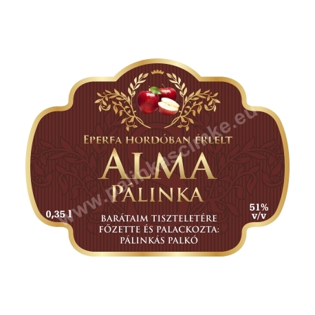 Alma pálinka címke - "Superb"