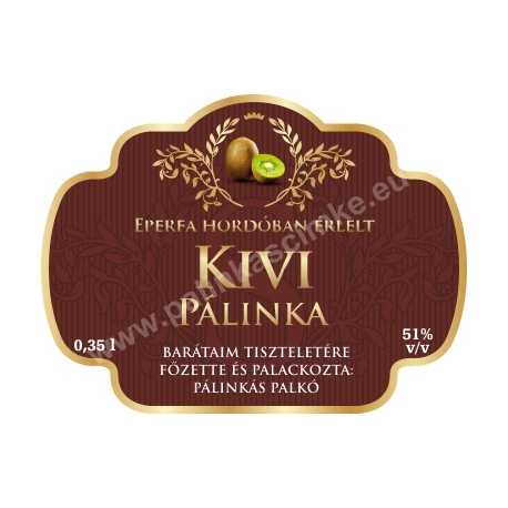 Kivi pálinka címke - "Superb"