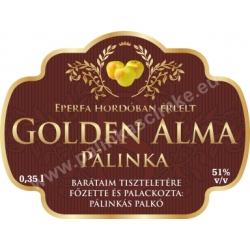 Golden alma pálinka címke - "Superb"