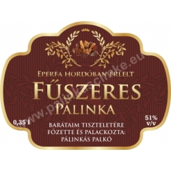 Fűszeres pálinka címke - "Superb"