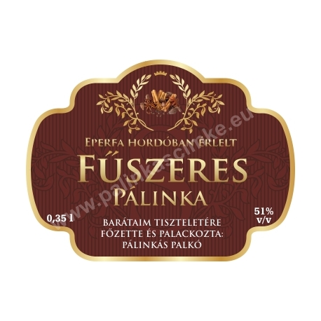 Fűszeres pálinka címke - "Superb"