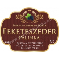 Feketeszeder pálinka címke - "Superb"