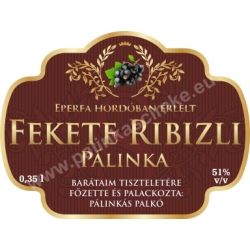 Fekete ribizli pálinka címke - "Superb"