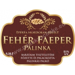 Faeper fehér pálinka címke - "Superb"