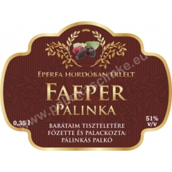 Faeper pálinka címke - "Superb"