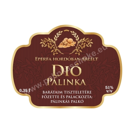 Dió pálinka címke - "Superb"