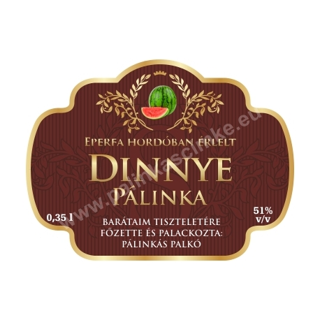 Dinnye pálinka címke - "Superb"