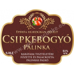 Csipkebogyó pálinka címke - "Superb"