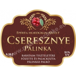 Cseresznye pálinka címke - "Superb"