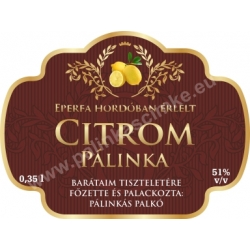 Citrom pálinka címke - "Superb"