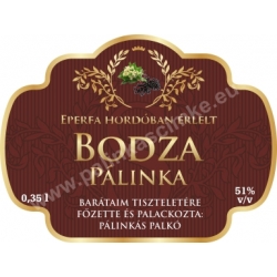 Bodza pálinka címke - "Superb"