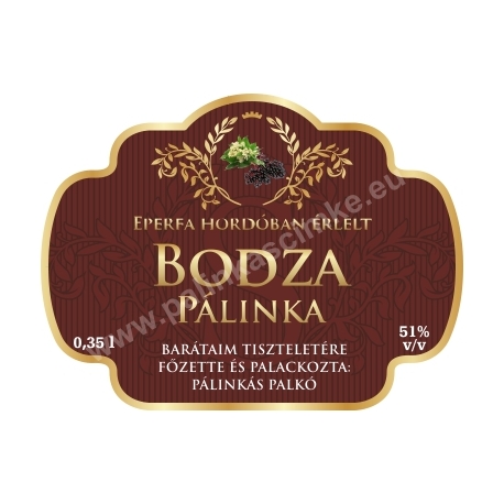 Bodza pálinka címke - "Superb"