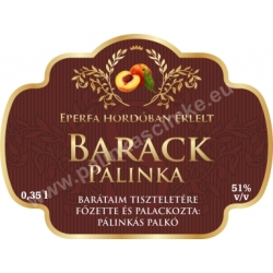 Barack pálinka címke - "Superb"