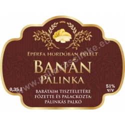 Banán pálinka címke - "Superb"