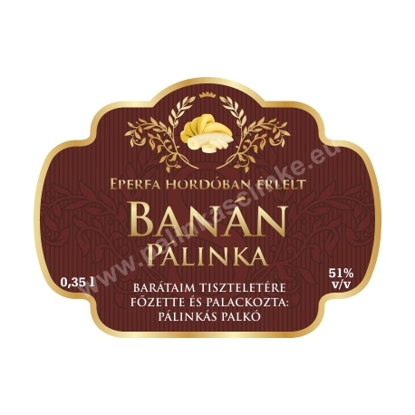 Banán pálinka címke - "Superb"