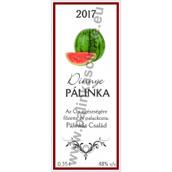 Dinnye pálinka címke - "Wood"