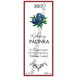 Kökény pálinka címke - "Wood"