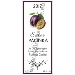 Szilva pálinka címke - "Wood"