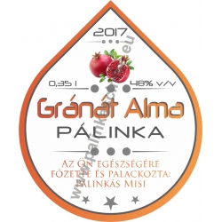 Gránát Alma pálinka címke - "Rain"