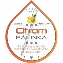 Citrom pálinka címke - "Rain"