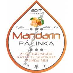 Mandarin pálinka címke - "Rain"