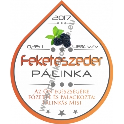 Feketeszeder pálinka címke - "Rain"