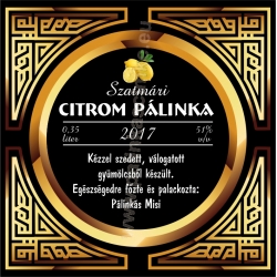 Citrom pálinka címke - "Gatsby"