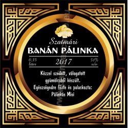 Banán pálinka címke - "Gatsby"
