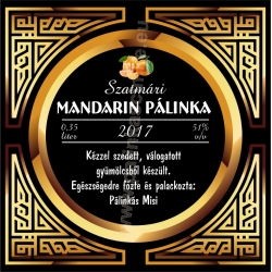 Mandarin pálinka címke - "Gatsby"