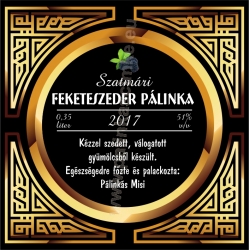 Feketeszeder pálinka címke - "Gatsby"