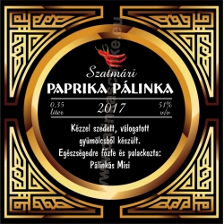 Paprika pálinka címke - "Gatsby"