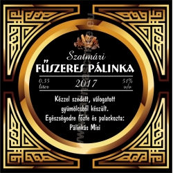 Fűszeres pálinka címke - "Gatsby"