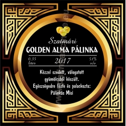 Golden alma pálinka címke - "Gatsby"