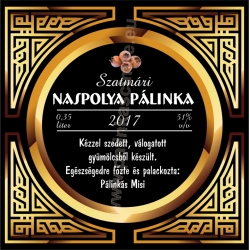 Naspolya pálinka címke - "Gatsby"