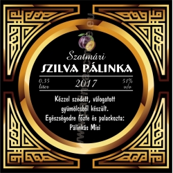 Szilva pálinka címke - "Gatsby"