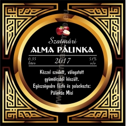 Alma pálinka címke - "Gatsby"