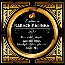 Barack pálinka címke - "Gatsby"