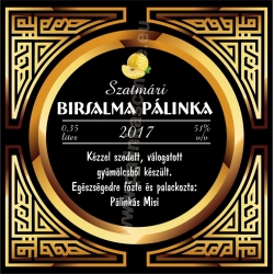 Birsalma pálinka címke - "Gatsby"