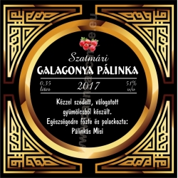 Galagonya pálinka címke - "Gatsby"