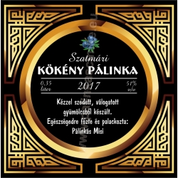 Kökény pálinka címke - "Gatsby"