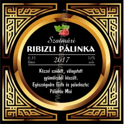 Ribizli pálinka címke - "Gatsby"