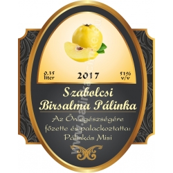 Birsalma pálinka címke - "Elite"