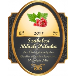 Ribizli pálinka címke - "Elite"