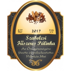 Fűszeres pálinka címke - "Elite"