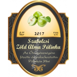 Zöld alma pálinka címke - "Elite"