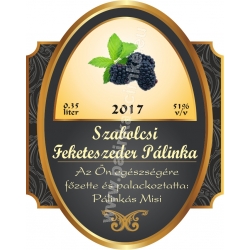 Feketeszeder pálinka címke - "Elite"