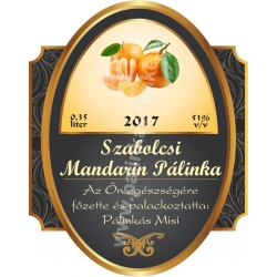 Mandarin pálinka címke - "Elite"