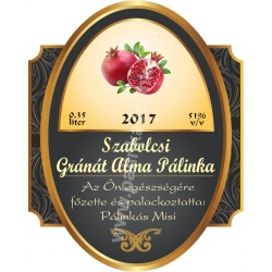 Gránátalma pálinka címke - "Elite"