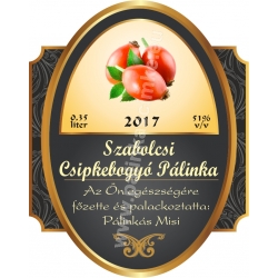 Csipkebogyó pálinka címke - "Elite"