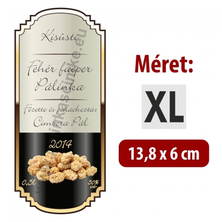 Faeper fehér pálinkás címke - "elegant"